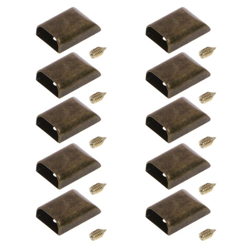 10pcs Leather Craft DIY Metal Zipper Tail Clips Buckle Stop Tail Plug Head Tool Fastener with Screws Bag AccessoriesNew: Bronze
