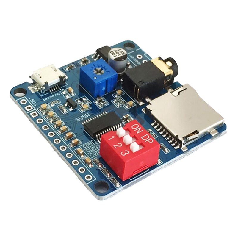 Módulo de reproducción de voz para Arduino DY-SV5W, tarjeta SD/TF, reproductor de música MP3, 5W: Default Title