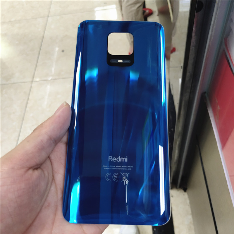 Nuovo vetro posteriore per Xiaomi Redmi Note 9 Pro 9S (64MP) coperchio batteria custodia posteriore pannello porta: Blu