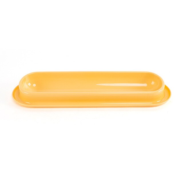 Long Pet Cat Bowl 40cm Upgraded Multi-cats Feeding at Same Time Food Milk Feeding Dish Plastic Anti-slip Bowl for Cat Kitten: Cheese yellow