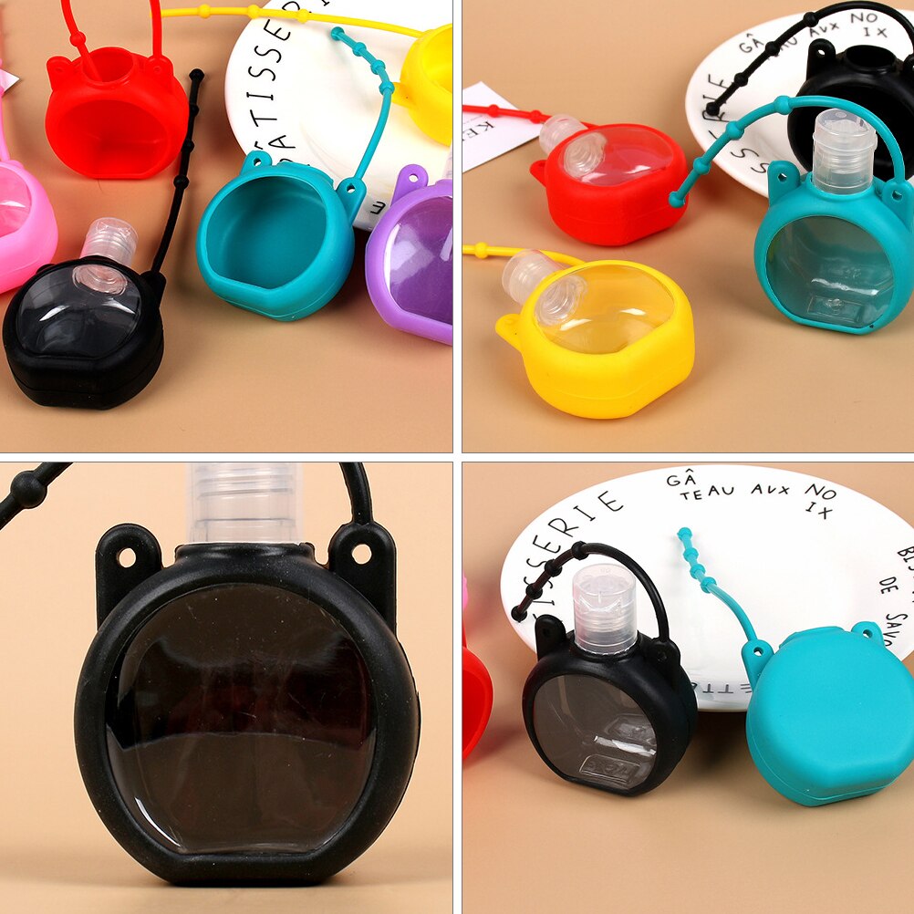 10 stk mini desinfektionsgel holder genopfyldelig håndgel dispenser med nøglering mini desinfektionsholder til børneskole