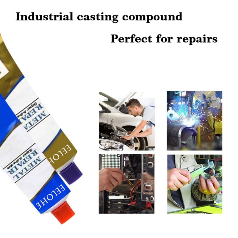20/50/100g Industrial Repair Paste Glue Heat Resistance Cold Weld Metal Repair Paste A&B Adhesive Gel