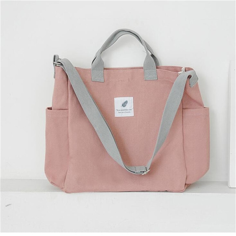 Lærred skuldertasker miljø indkøbstaske tote pakke crossbody tasker punge afslappet håndtaske til kvinder