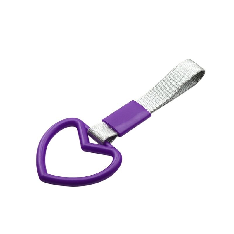 Biltillbehör tsurikawa hjärta form ring jdm tåg buss handtag hand charm rem drift drift pvc plast 6 färg: Lila