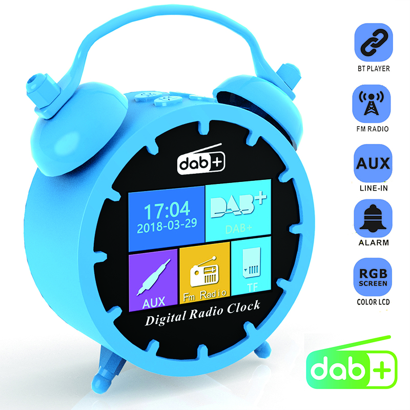 Mini Dab/Dab + Radio Draagbare Fm Radio Ontvanger Bluetooth Muziekspeler Ondersteuning Tf-kaart Met Kleurrijke Lcd-scherm wekker Func