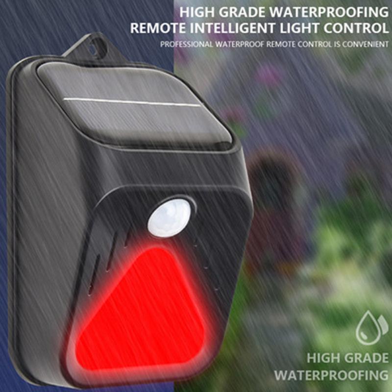 Solar Alarm Lamp Afstandsbediening Security Alarm Motion Sensor Alarm Sirene Pir Motion Sensor Detector Voor Home Yard Outdoor
