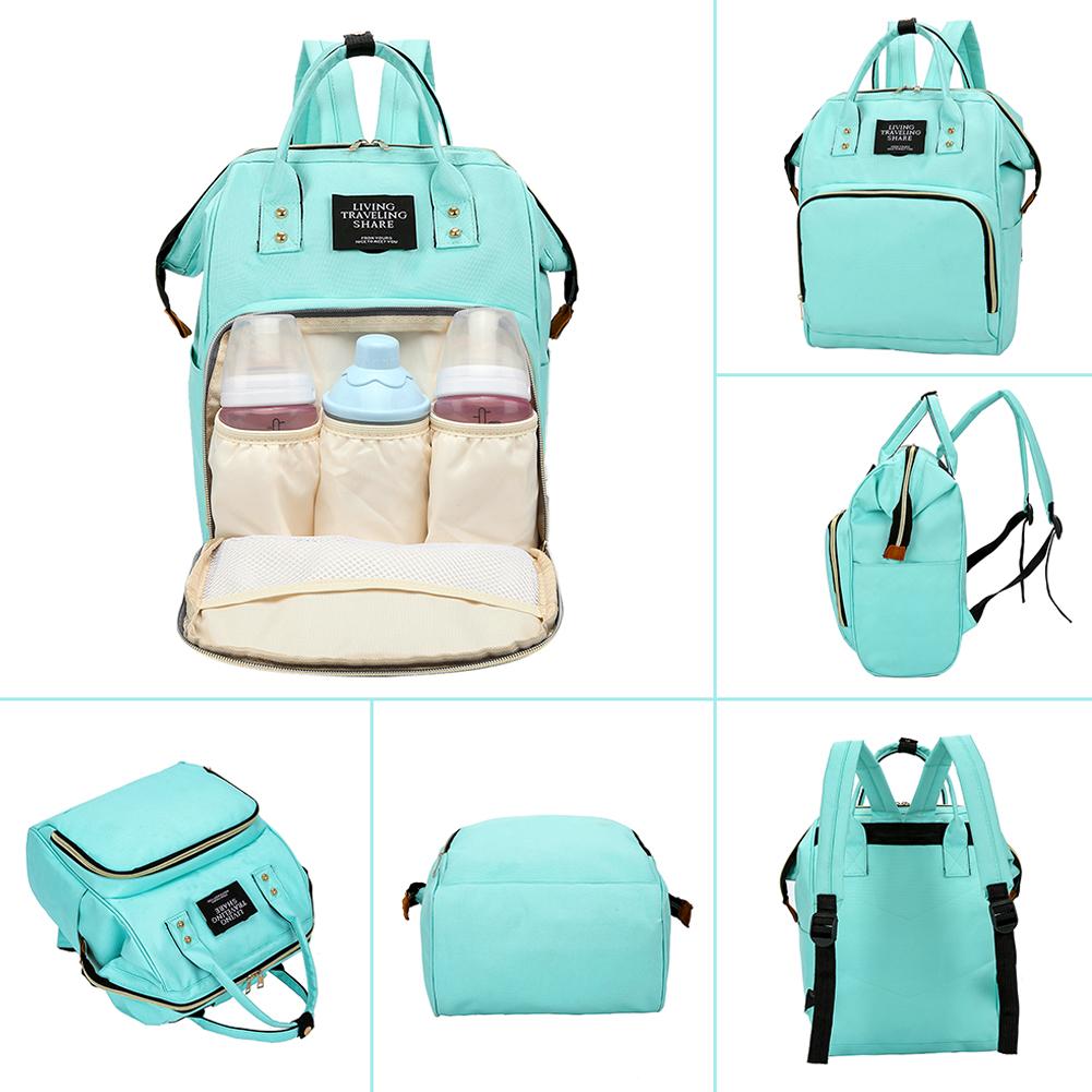 Simple Fashionable Double-Layer Zipper Buckle Diaper Bag Large-Capacity Multi-layer Adjustable Shoulder Strap Backpack