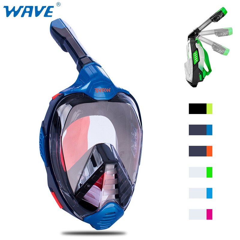 Máscara de esnórquel para adultos, mascarilla de buceo antiniebla, de cara completa, para natación, vista panorámica,