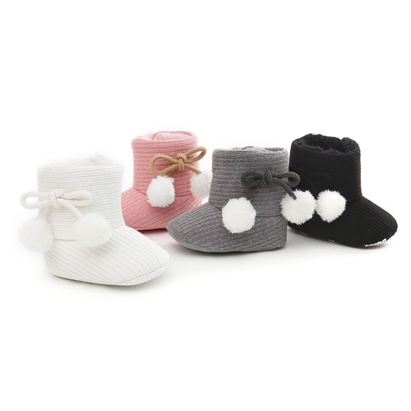 Automne Hiver Enfants Chaussures Bébé Fille Garçon Polka Dot Tricot Bottes Espadrilles Décontractées Garder Au Antidérapante À Semelle souple Chaussures de Marche