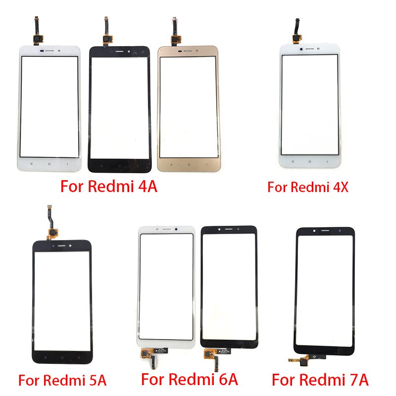 Touch Screen With Digitizer Glass Lens Panel Front Outer replacement parts For Xiaomi Redmi 4A 4X 5A 6A 7A