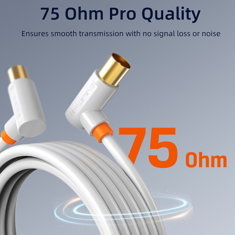 CABLETIME 90 stopni kabel antenowy robić telewizora 1080P M/M 3C2V kabel kabel wideo telewizja wysokiej rozdzielczości antena HD TV STB kabel cyfrowy