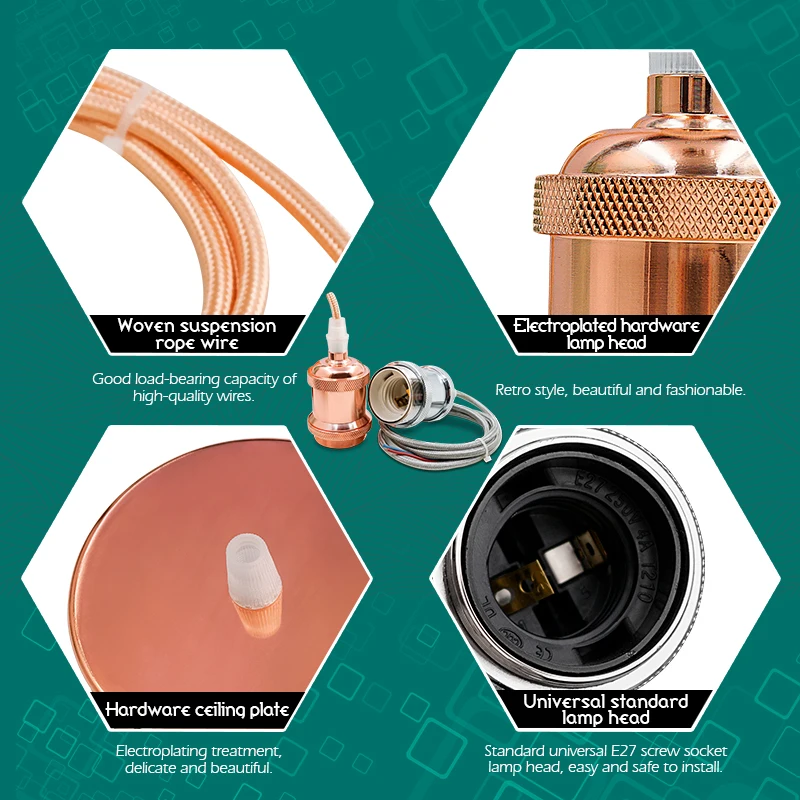 Base de iluminación colgante Edison Vintage E27 E26, soporte de lámpara con casquillo de tornillo de iluminación Retro, decoración Industrial para interiores, soporte de lámpara de fijación