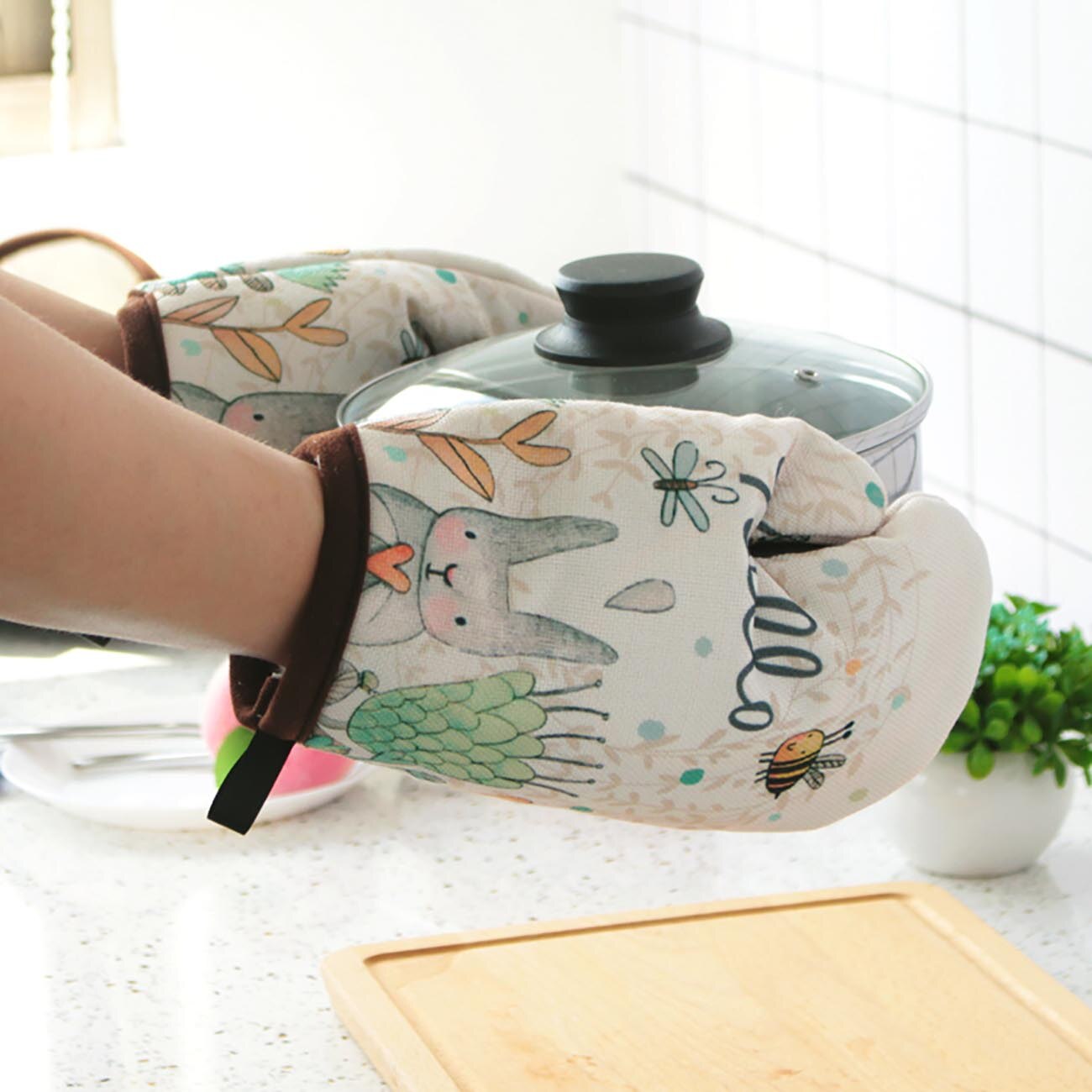 1Pc Ovenwanten Keuken Koken Magnetron Handschoenen Pannenlap Hittebestendige Mitts Koken BBQ Handschoenen Pannenlap Keuken Handschoenen