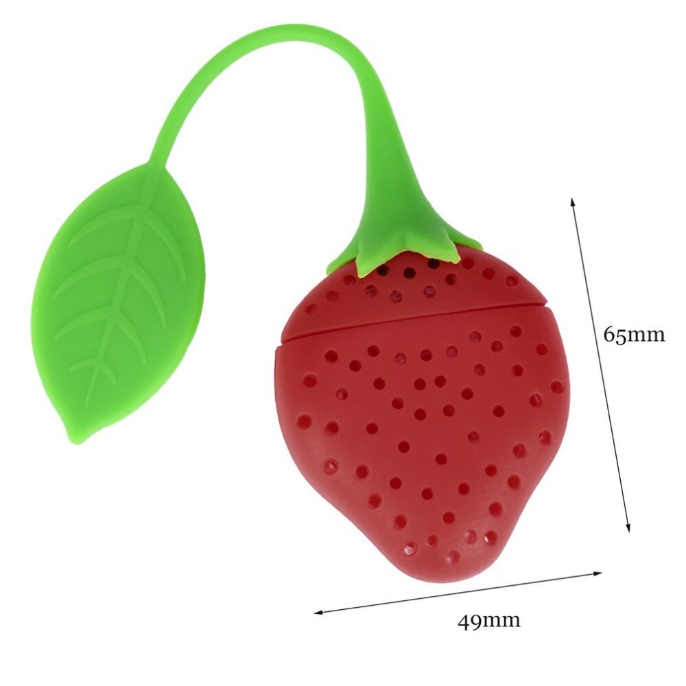 Mooie Herbruikbare Foof Veilig Siliconen Rode Aardbei Vorm Thee Blad Tas Houder Thee Koffie Punch Filter Thee-ei