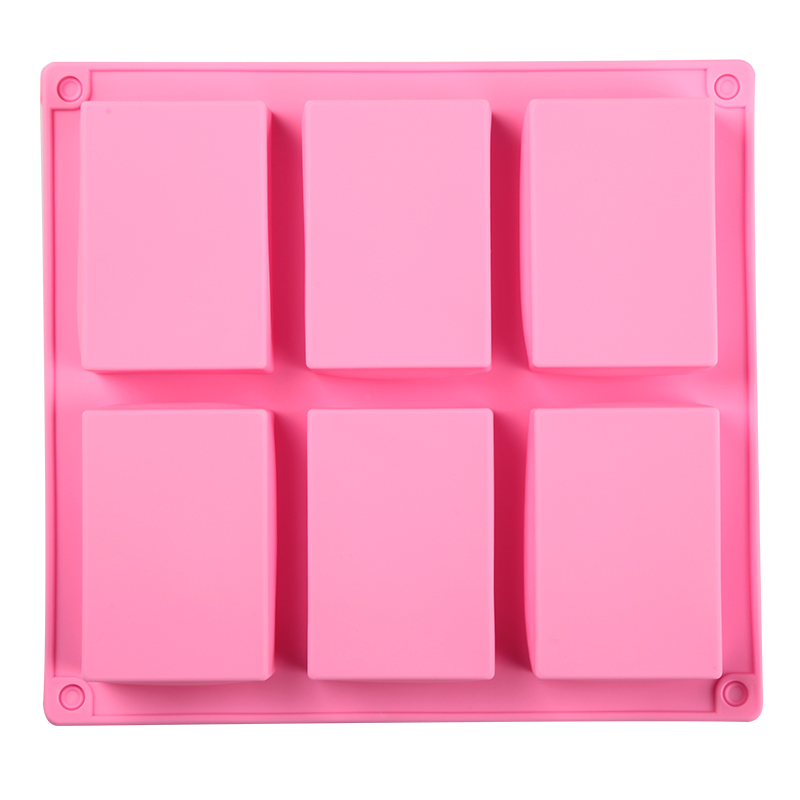 Silicone Mold Soap Molds Candle for Making 6-hole Square Form Candles Cake DIY Chocolate Arts Crafts Sewing Home Garden: Pink