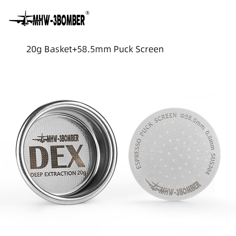 58,5 mm espressofiltermanden 15-20 g koffiemand met puckscherm geschikt voor 58 mm espressofilters koffiezetapparaataccessoires: GRIJS