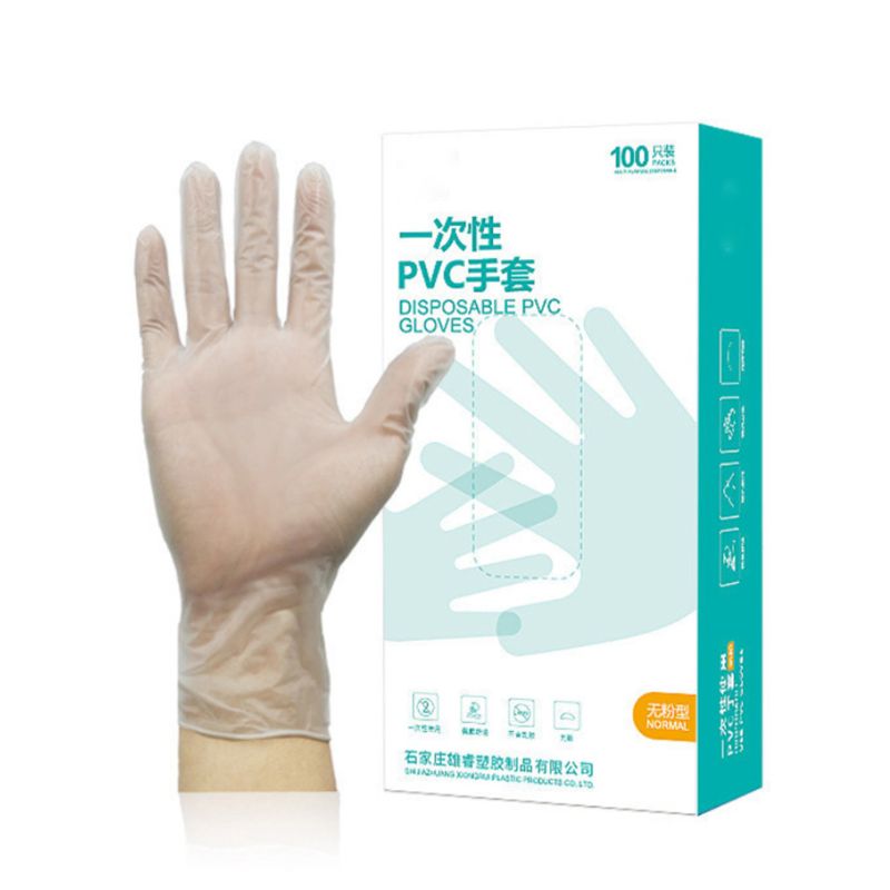 100Pcs Wegwerp Pvc Handschoenen Beschermende Dikke Transparante Plastic Veiligheid Wanten 3XUC