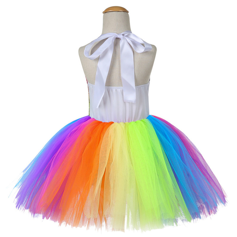 Niños Pony unicornio de cumpleaños unicornio vestido niña Arco Iris lentejuelas superior vestido de Navidad para bebés niñas unicornio disfraces de bebé