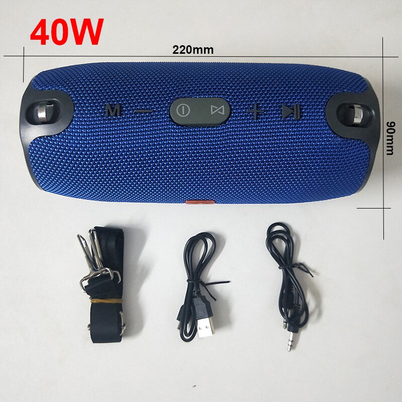40W High Power Draadloze Bluetooth Speaker Draagbare Kolom Bass Bt Speaker Ondersteuning Usb Tf Soundbar Sound System: blue