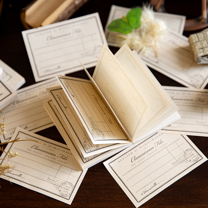 Yoofun 50 fogli di quaderni Vintage ▾ per appunti di cancelleria per ufficio scolastico, materiale per appunti corti per diario, scrapbooking fai da te