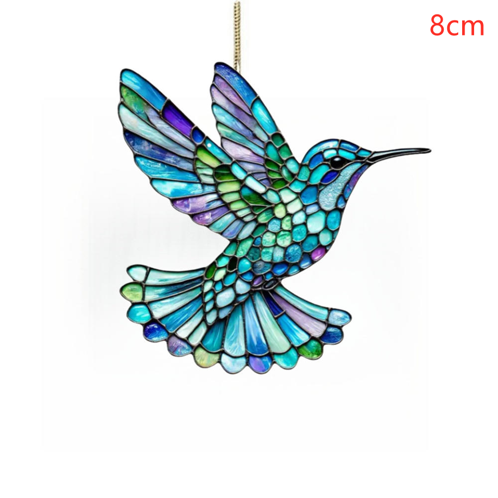 Acrylic Colorful Hummingbird Sun Catcher Rainbow Bird Wind Chimes Crafts Hanging Decor for All Seasons Home Garden Decoration: light green