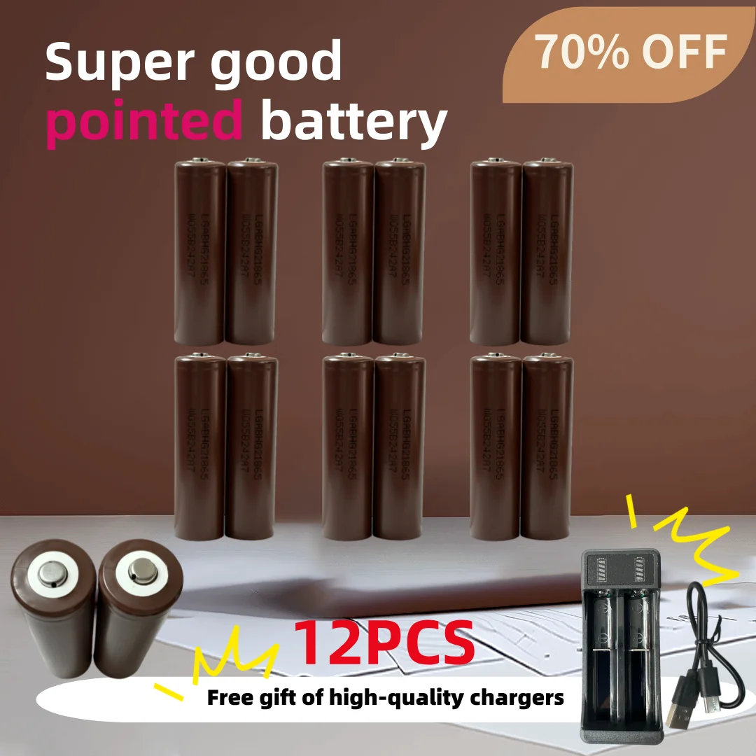 of 100% original rechargeable 18650 battery 3.7V 3500mAh 25A discharge 18650 HG2 +Pointed: Beige