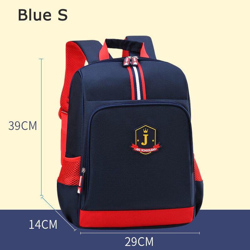 Mochilas escolares de estilo inglés para niños, morral impermeable para estudiantes, morral Escolar para niños: Blue-S