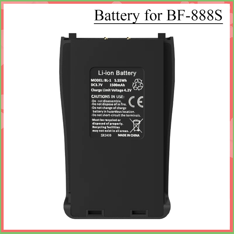 Baofeng BF-888S Walkie Talkie Battery Type-C Charger 1500mAh BL-1 for BF-666S BF-C1 H-777 BF-777S RT21 F26 Rechargable Batteries