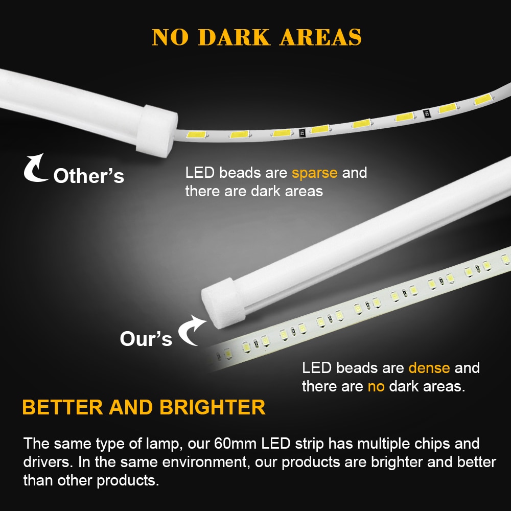 AOTOINK 2 pièces Flexible DRL LED lumière de jour Tube souple Guide Angle yeux LED bande Auto lampe pour voiture phare assemblage EJ