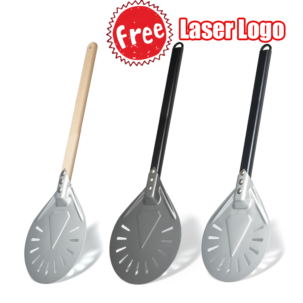 PizzAtHome 7/8/9 Zoll Pizza Drehschale Aluminium Pizzaschaufel Pizzaschale Paddel Kurzes Pizzawerkzeug Ofenzubehör