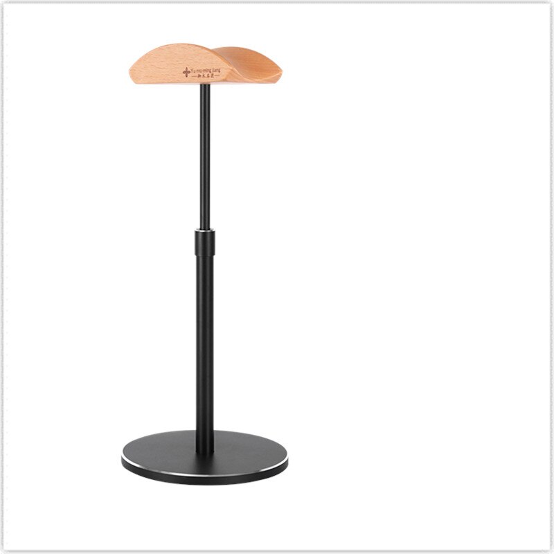 JINSERTA Aluminum Alloy Headphone Holder Up and Down Adjustable Headset Stand Bracket Display Shelf Wooden Desktop Hanger: Black-French beech