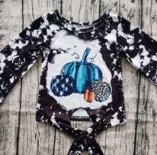 Dia das bruxas 1-5years crianças bebê primavera outono roupas abóbora topos t tie-tingimento algodão bowknot para meninas meninos moda 2020 quente: 2 Years