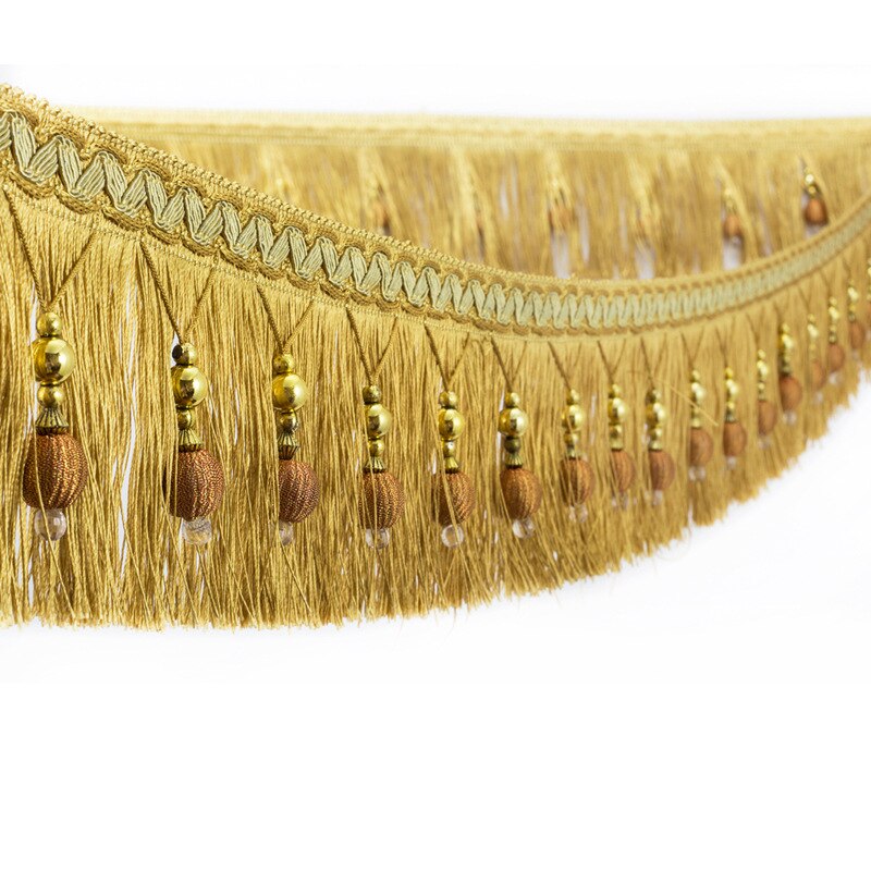 Garniture de gland de rideau de couture, robe de danse à franges de ruban de dentelle, vêtement de scène, bord de rideau de maison, accessoires décoratifs d'artisanat de bricolage, 3m: Rouge