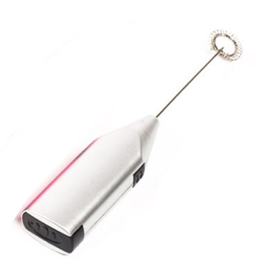 Bärbar mixer elektrisk äggvisp mjölkbubbla kafferörare kökspryl lämplig för tårtmixer: Silver-