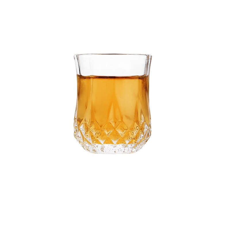 1PCS Mug Crystal Cup Shot Toughened Glass Cup High Spirits White Wine glasses Drinking Thick Bottom Liquor whisky: H5.6cm D 4.6cm 60ml