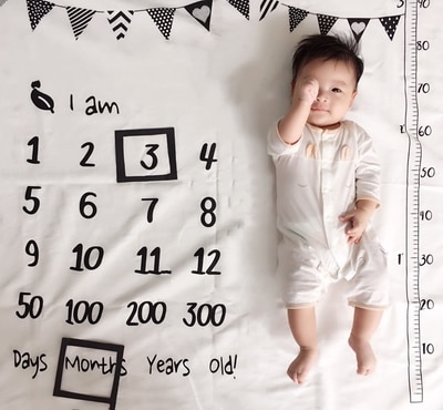 Baby Maandelijkse Groei Milestone Geheugen Mat 100*100Cm Foto Deken Fotografie Achtergrond Tapijt Voor 0-18 M Baby Souvenir