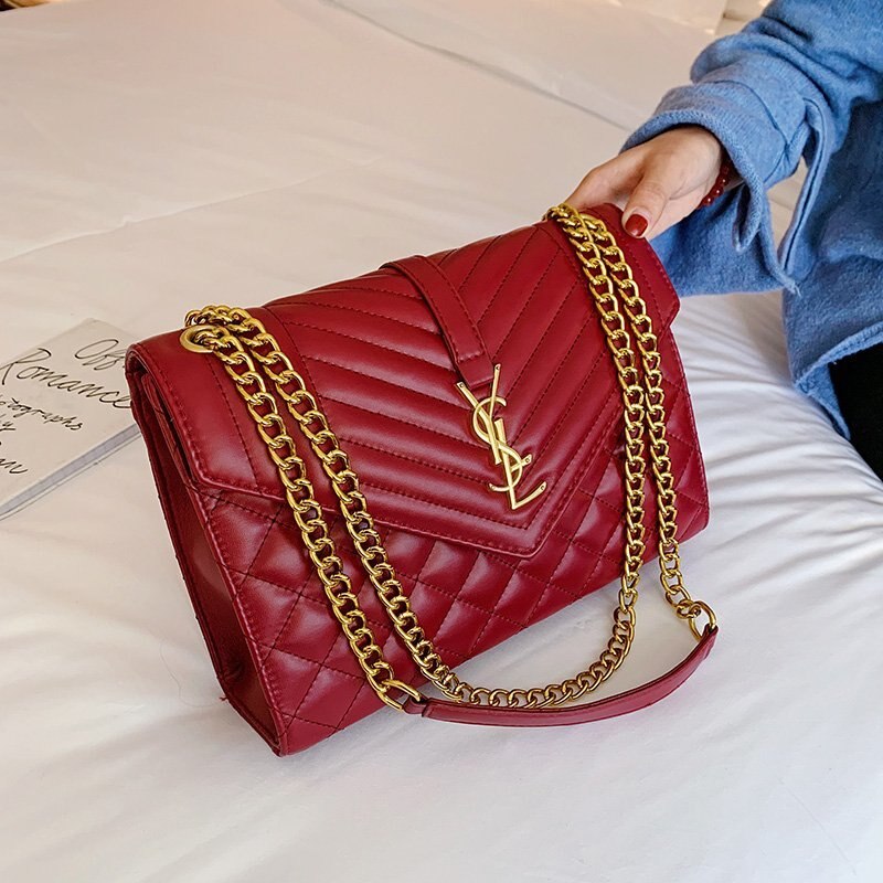 Sac à Main Bandoulière Femme En Similicuir Blanc Matelassé - Chaîne Dorée, Taille Moyenne, Parfait Soirée