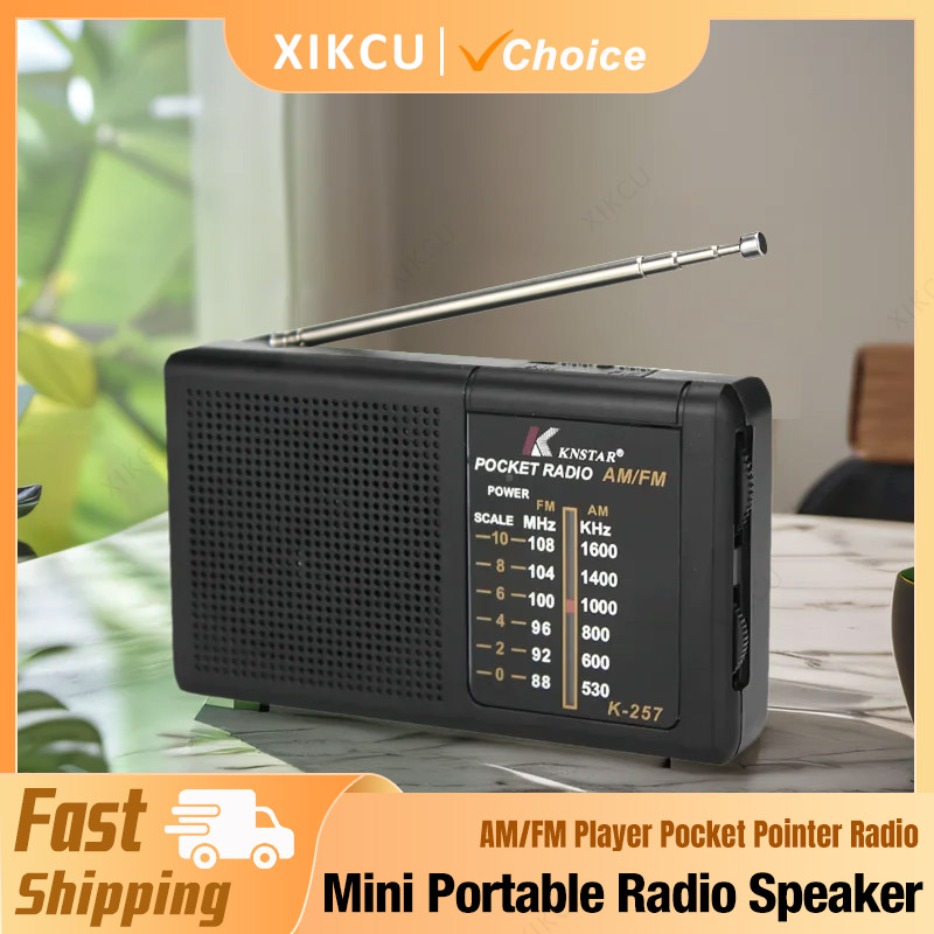 Nuovo AM FM Mini radio portatile a due bande Radio a onde complete alimentata a batteria Altoparlante incorporato Radio di emergenza esterna per anziani