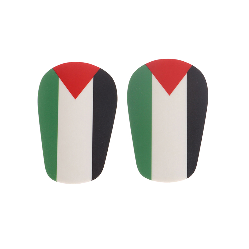 Mini protège-tibias de football pour enfants et adultes, protège-jambes de football, protège-jambes de football, résistant à l'usure, absorbant les chocs, sensation de Palestine, 1 paire: WHITE