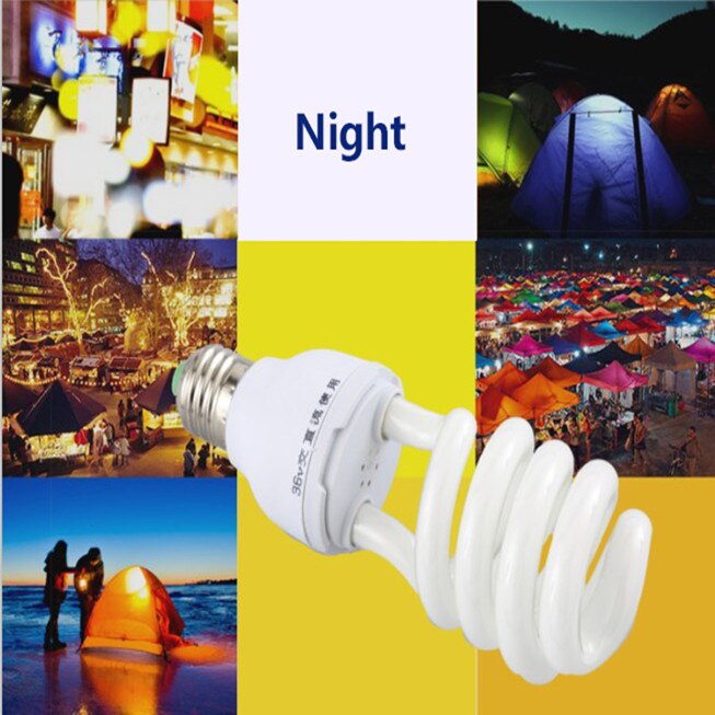 20/30/40W Led Lamp Ac Dc Batterij Universele Duurzaam Geen Straling Eye Energiebesparende 36V E27 Schroef Lamp Tricolor Base Light