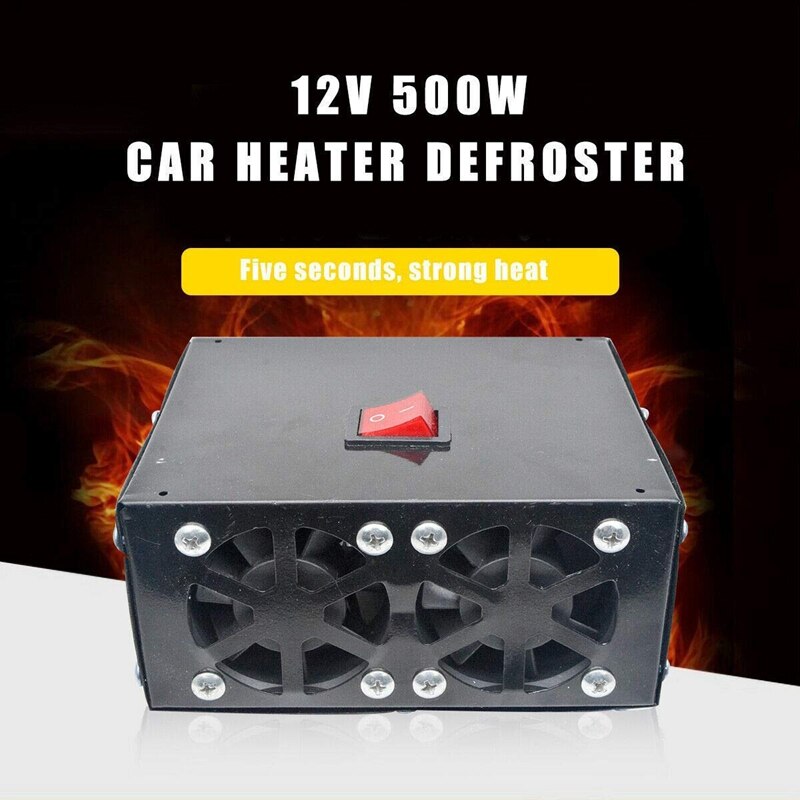 Kit de chauffage de voiture de 12V 500W, radiateur électrique de ventilateur de dessiccateur de voiture de puissance élevée dégivrage rapide de chauffage pour l'hiver de Windsn d'automobile