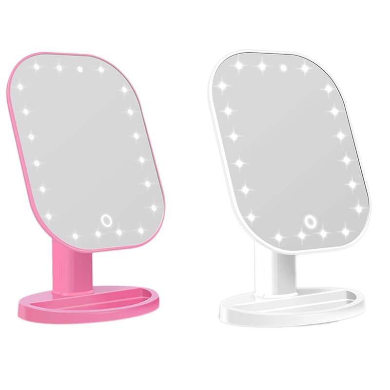 Lustro doprowadziło z ekranem dotykowym lustro robić makijażu lustro kosmetyczne 180 stopni regulowany ściemniacz stół 20 doprowadziło światła robić w górę lustro