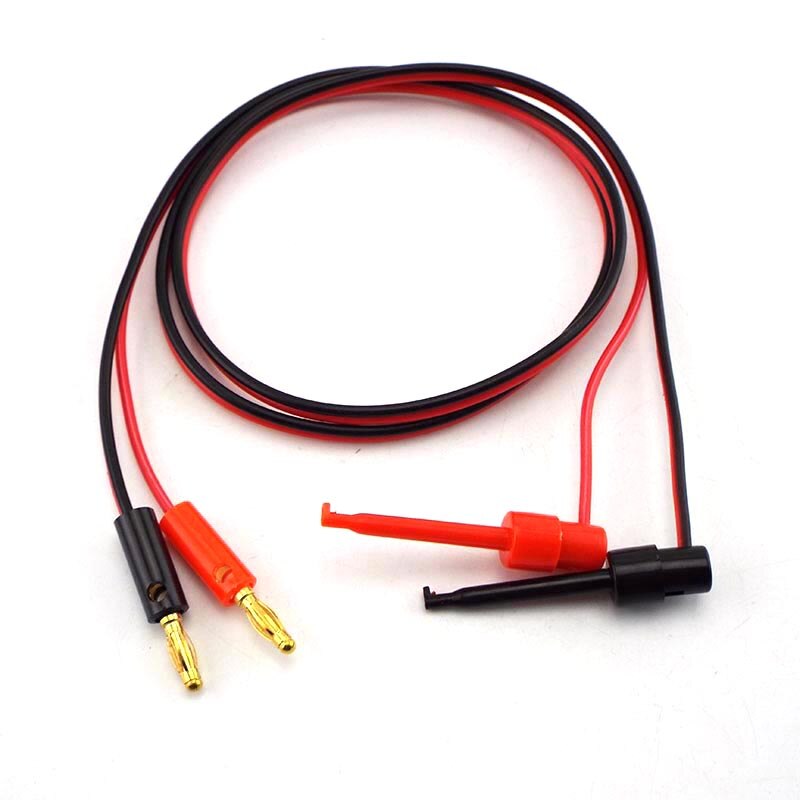 Zwart en Rood Multimeter Gereedschap 4mm Banana Plug naar Hook Clip Lead Kabel 1M (3.3Ft) test Kabel Apparatuur Connector Vergulde