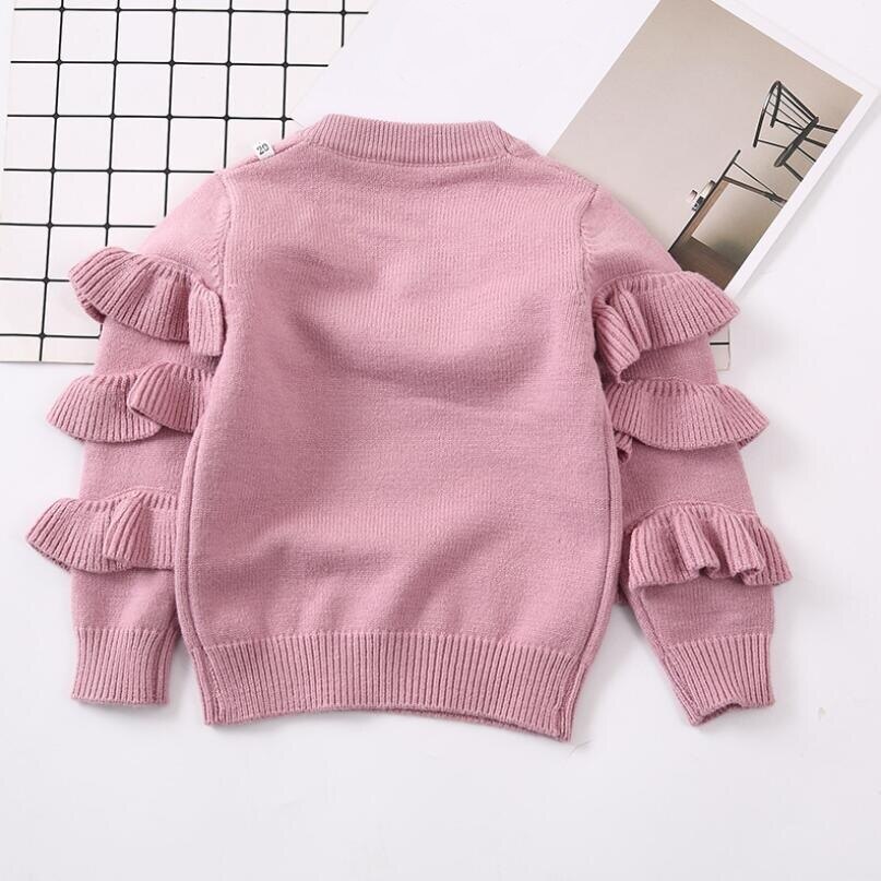printemps automne hiver enfant en bas âge enfants vêtements bébé filles pull pull à manches longues volants enfants chandails tricotés