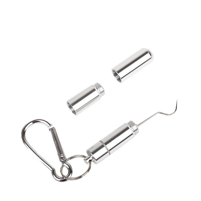 Portable Toothpick Steel Tube Metal Small Bottle Sealing Stainless Steel Tooth pick Holder Stainless Tooth Pick Set