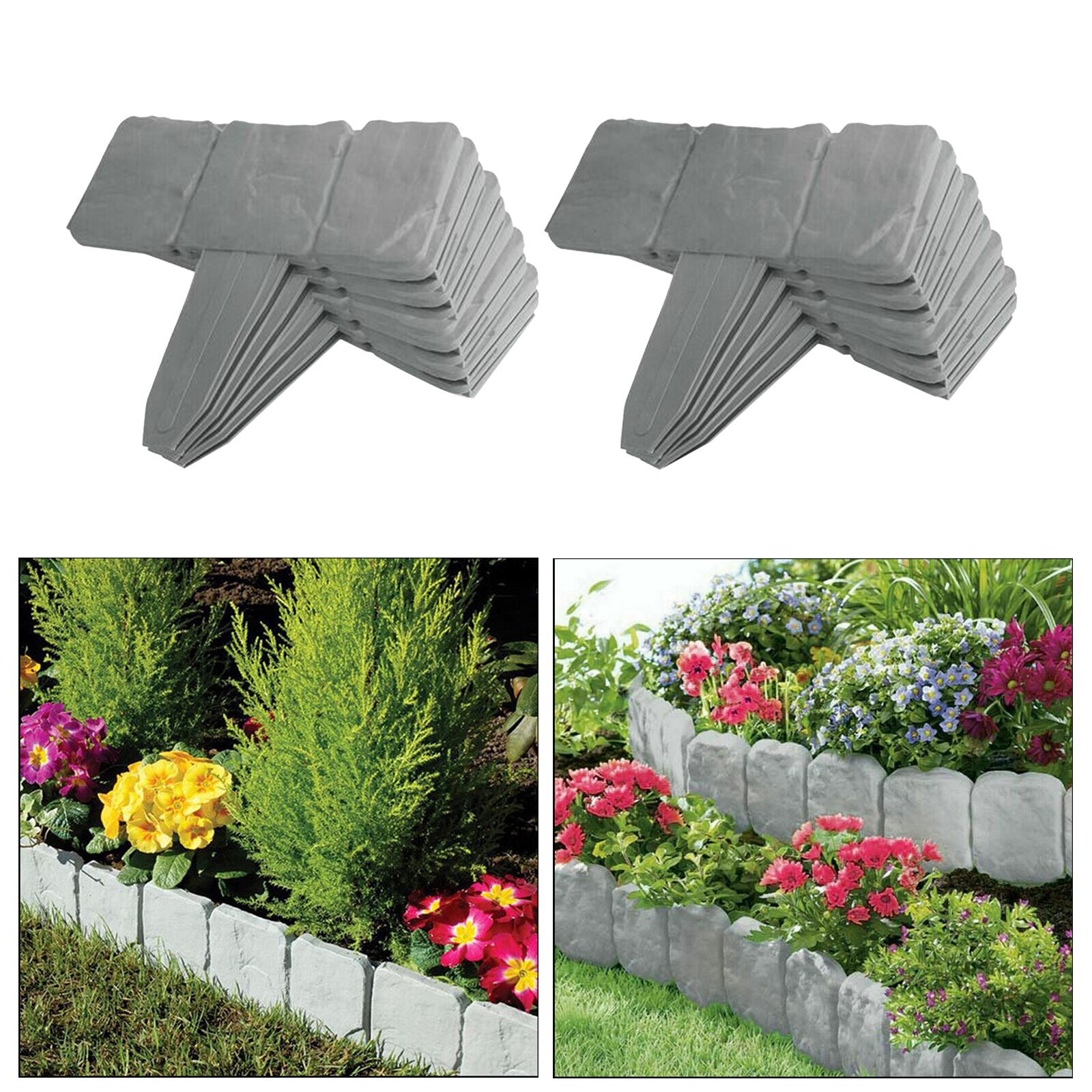 10Pcs Gazon Plant Tuin Grens Bloem Bed Rand Hek Stone Trim Gras Rand Diy Loopbruggen Palissade