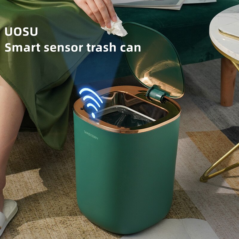 Smart Induction Trash Can Automatic Intelligent Sensor Dustbin Electric Touch Trash Bin for Kitchen Bathroom Bedroom Garbage