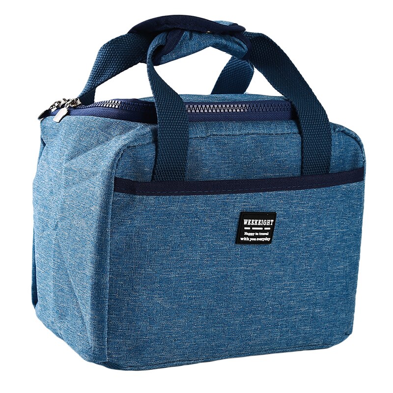 Lunch Box Bag Portable Cation Lunch Cooler Bag Fruit Food Ice Bag borsa termica da Picnic grande impermeabile per donna: light blue