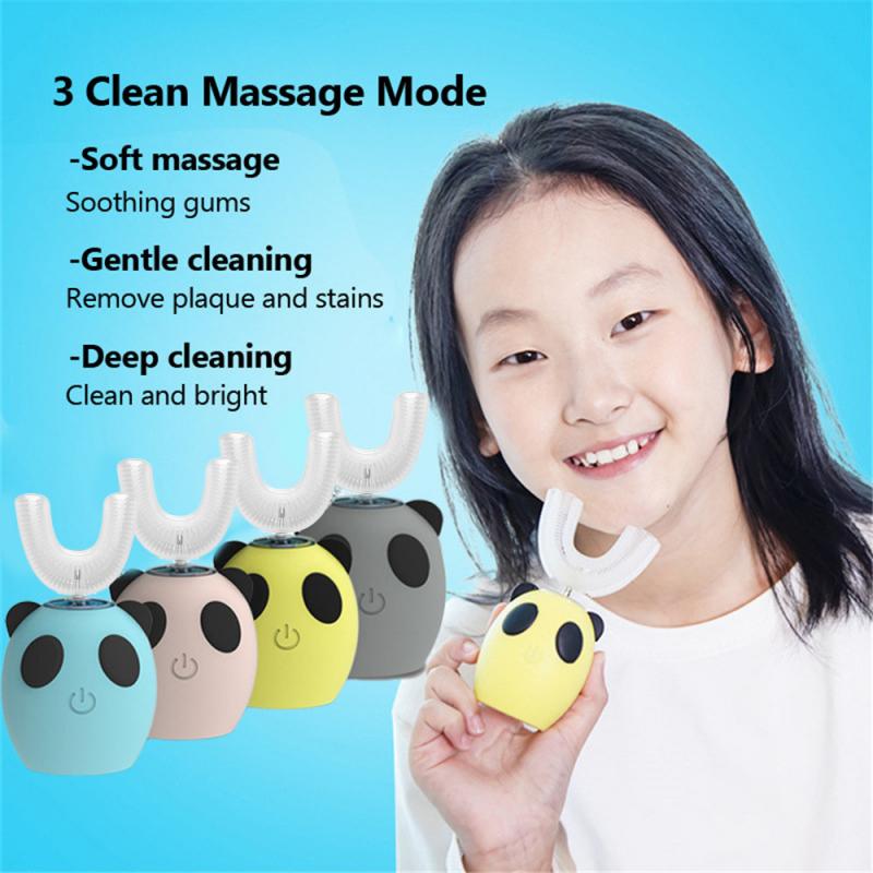 U-shaped Children Healthy Electric Toothbrush U Type Kids Automatic Teeth Tooth Brush Rechargeable Cute Cartoon Toothbrush