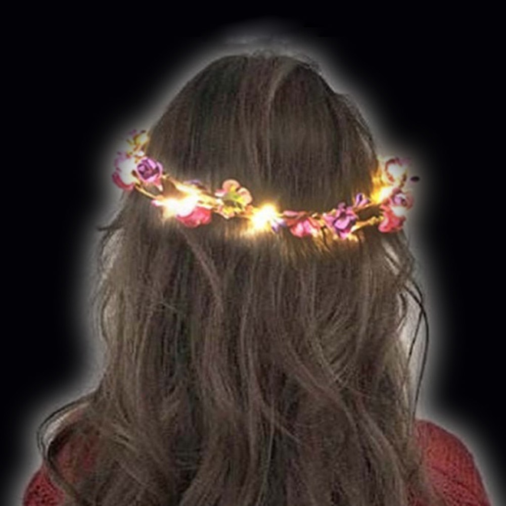 1pc Gloeiende Licht Guirlande Hoofdband Haar Accessoires Bridal Krans LED Hoofddeksels Prinses Haarbanden Bruiloft